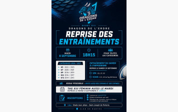 🐉 Reprise des entraînements – Dragons de l’Erdre Rugby XIII
