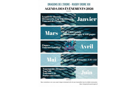 Programme 2026 des dragons