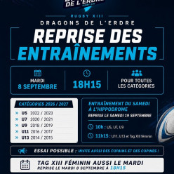🐉 Reprise des entraînements – Dragons de l’Erdre Rugby XIII